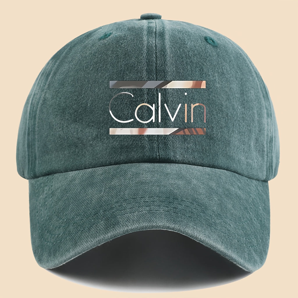 1pc 'Calvin Graphic Washed Baseball Cap - Unisex Streetwear Soft Hat, Suitable for Outdoor Adventures, Breathable Casual Sports Design, a Fashionable Accessory for All Seasons, Perfect Gift for Cycling, Fishing, And Hiking.'