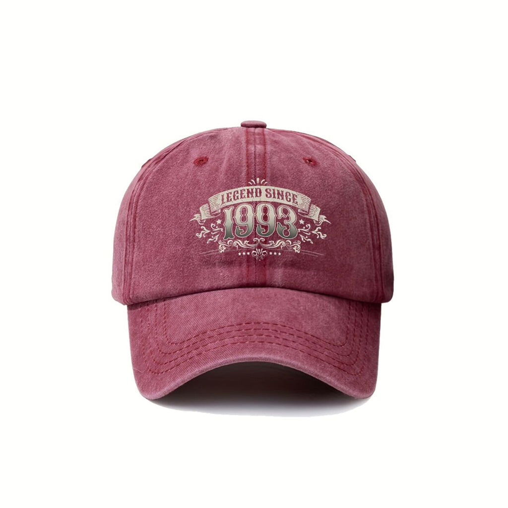 1993 Vintage Text Design Retro Washed Distressed Baseball Cap, Unisex, Adjustable, Lightweight, Breathable Golf Cap with a Vintage Style