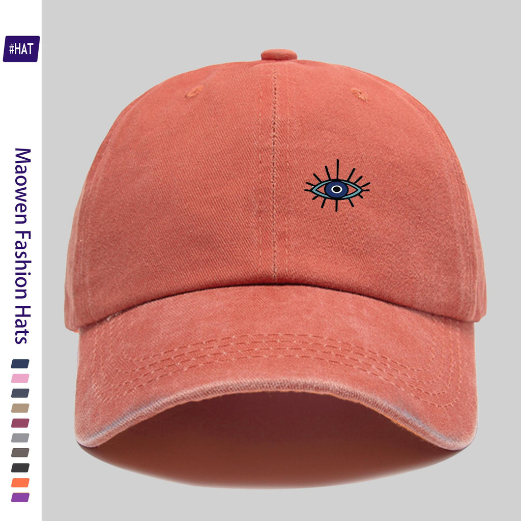 1pc Vintage Washed Distressed Trucker Dad Hat - Adjustable Snapback Baseball Cap with Fun Eye Print, Lightweight Breathable Suitable for Outdoor Fishing Hunting Driving, Unisex Gift for Men & Women, Machine Washable for and -the-