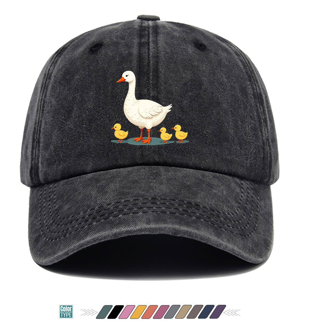 1pc Mother Goose And Three Little Yellow Ducks Warm Printed Baseball Cap Cute Pattern Sun Hat Fashionable And Versatile Unisex Duck Tongue Cap Adjustable Size Dad Fishing Hat Mom Strolling Hat Couple Skateboard Hat Suitable for Park Play