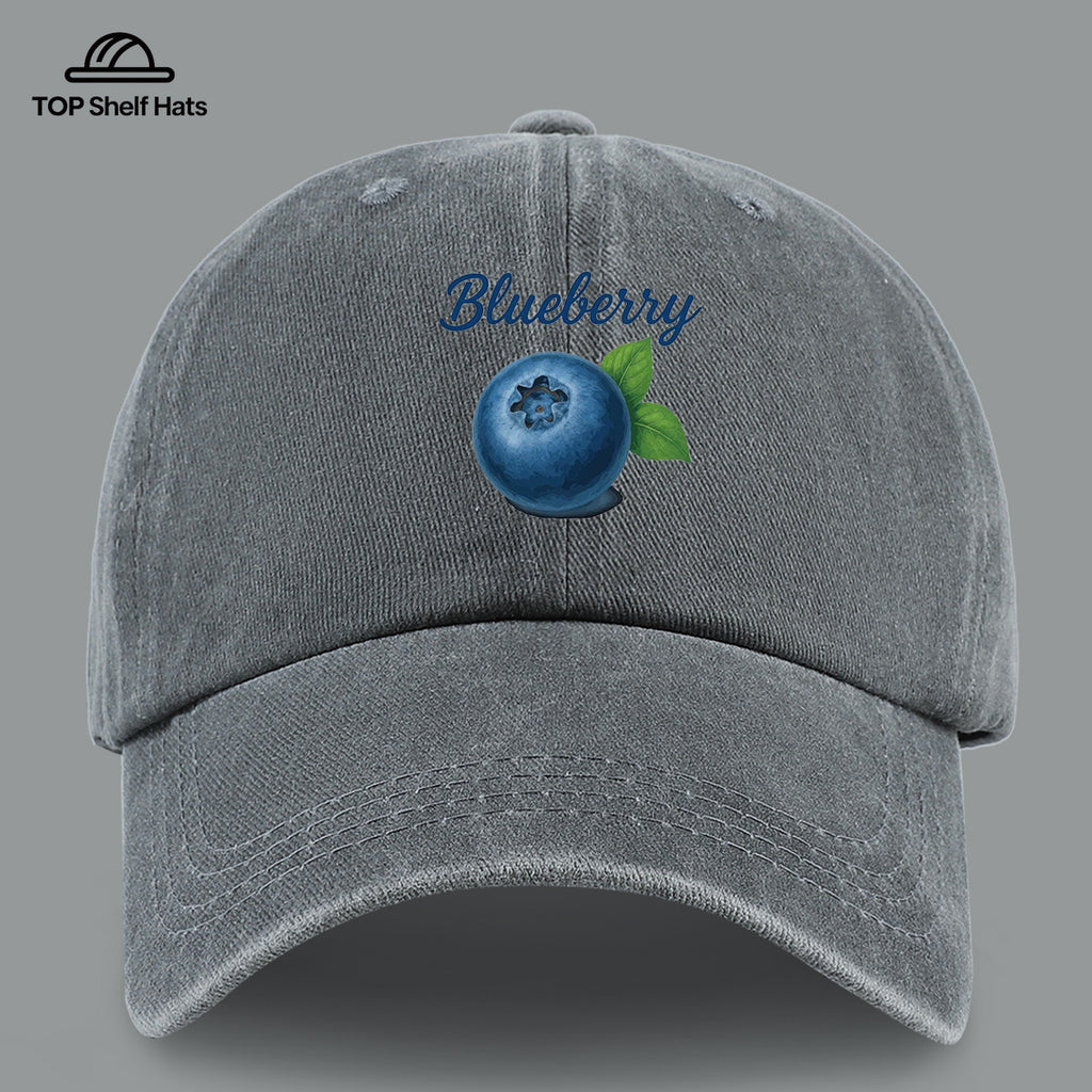 1pc Blueberry-Themed Realistic Fruit Print Baseball Cap, Comfortable And Breathable Sun Hat, Fashionable Easy And Aesthetic Unisex Baseball Cap, Adjustable Size, Trucker Cap, Beach Vacation Hat, Suitable for Outdoor Picnics, Camping, Shopping