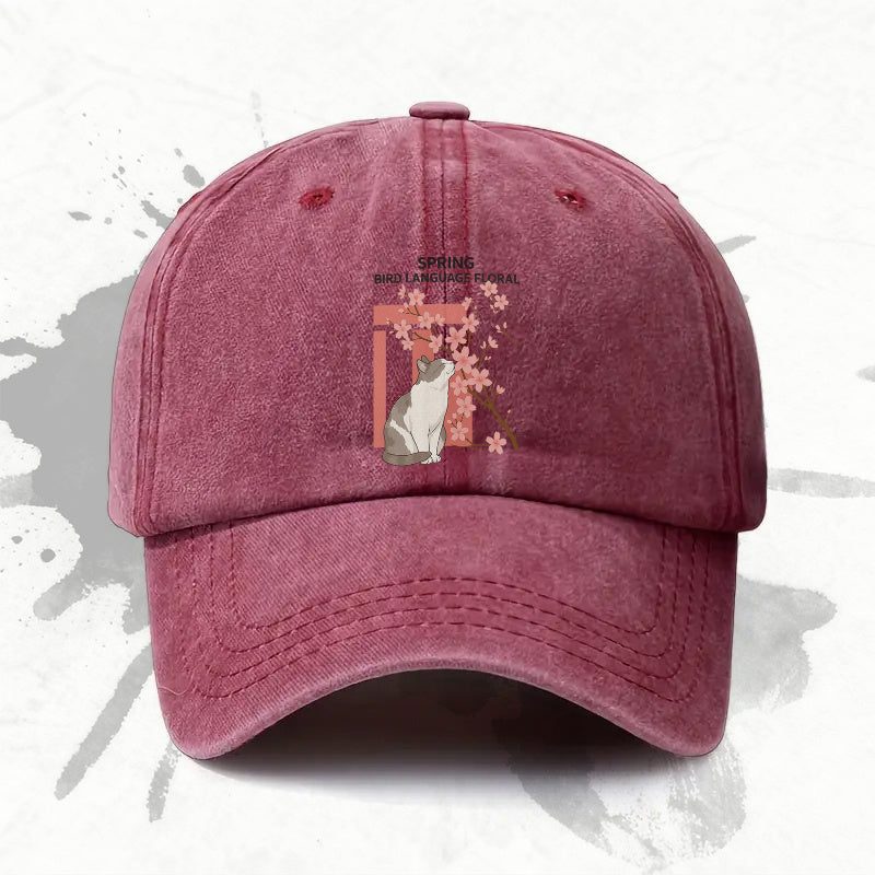 1pc, Adjustable Baseball Cap with Cute Cat Design, Lightweight Printed Craft Women'S Hat, Men'S Trendy Cap with Cat Pattern, Ideal Gift for Weddings, Parties, Birthdays
