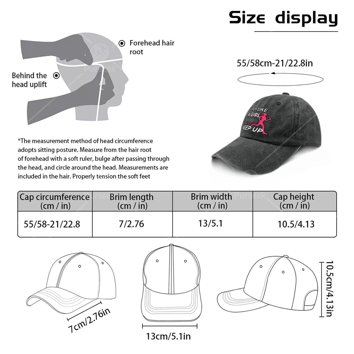 Female Runners I Run Like a Girl Try to Keep Up Baseball Hat Unisex Aesthetic