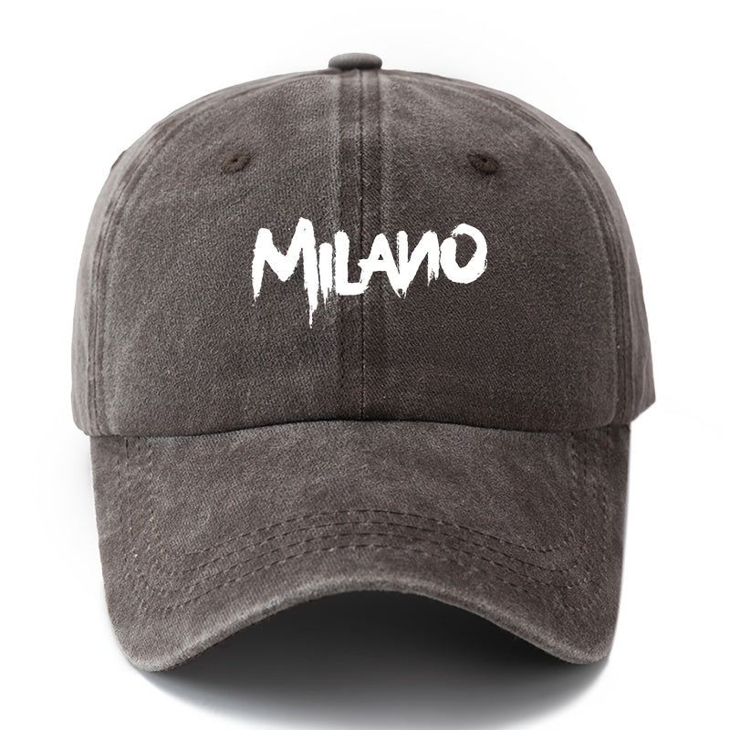 MILANO Retro Washed Baseball Cap - Unisex Trucker Hat Suitable for Outdoor, Casual Wear, Driving, Vacations - Classic Washed Look, Printed Design, Ideal for Truck Drivers & Lifestyles