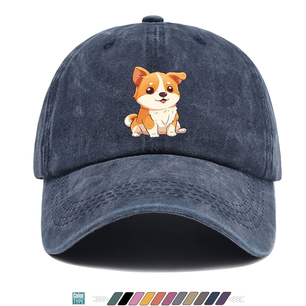 1pc Corgi Print Baseball Cap Suitable for Daily Outfits, Outdoor Activities & Gifts - Adjustable Snapback Hat with Corgi Dog Pattern, Unisex for Men & Women, Corgi-Themed, Park Strolls, Casual Wear (Cute Corgi)
