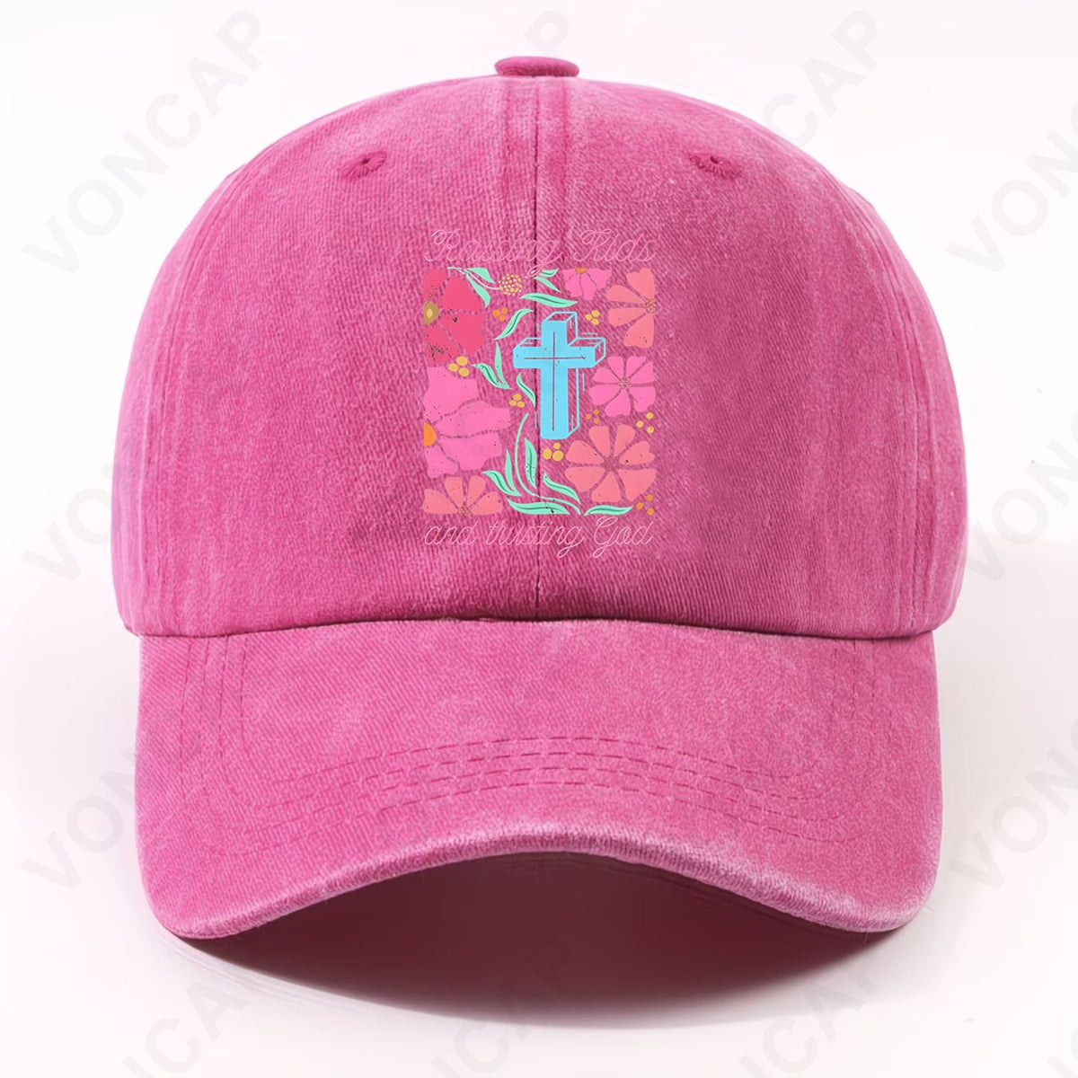 God Faith And Trust in God Vintage Pattern Washed Distressed Hat, Unisex, Front Print, Trendy Wear, Comfortable for Home, Commuting, Campus, Sports, Parties, And Holidays, Ideal Gift Choice