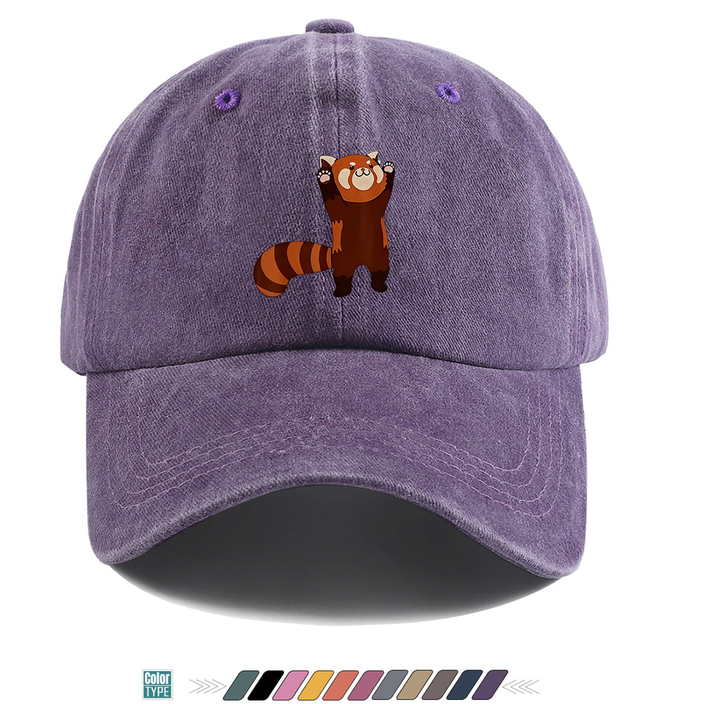 1pc Cartoon Red Panda Printed Baseball Cap, Cute Animal Pattern Sun Hat, Adorable Age-Reducing Fashion Hat, Unisex Adjustable Duckbill Cap, Couple Outing Hat, Casual Leisure Hat, Outdoor Play Sun Hat, Picnic Photography Hat, Bestie Matching Hat