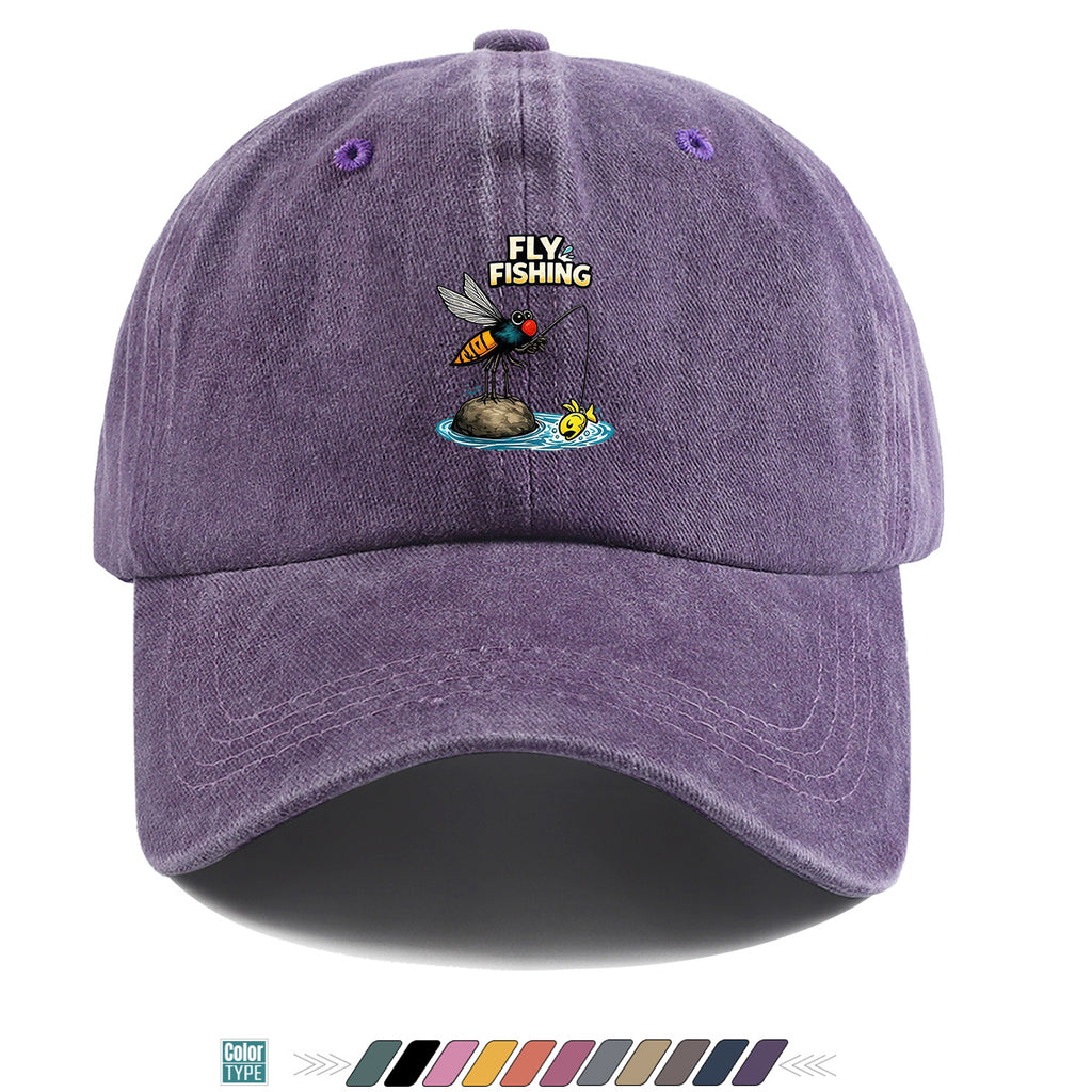 1pc Fun Insect Fishing Print Baseball Cap, Trendy Cartoon Pattern, Comfortable and Breathable Sun Hat, Stylish and  Unisex Design, Adjustable Size, Casual Streetwear Hat, Outdoor Fishing Hat, Travel and Vacation Hat, Versatile for Daily Outings