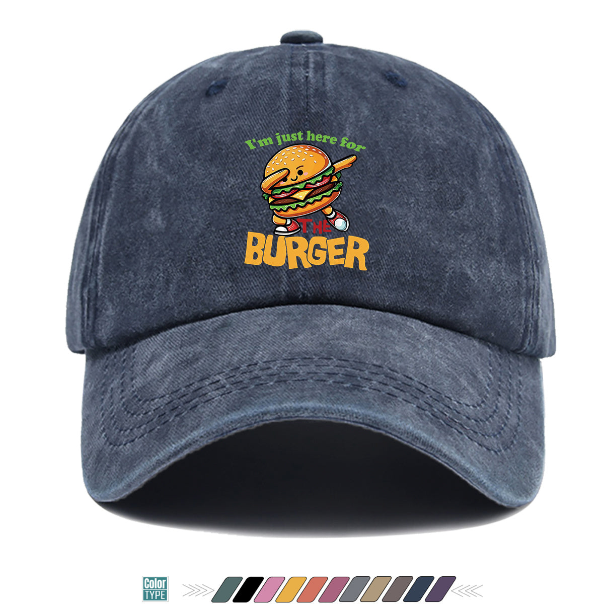 1pc 1pcs Hamburger Print Baseball Cap & Duckbill Hat Suitable for Outdoor Picnics, Travel, Parties, Daily Wear - Adjustable Unisex Breathable Sun Hat with Burger, Fun Gift for Men & Women, Creative Birthday Present for Hamburger Lovers