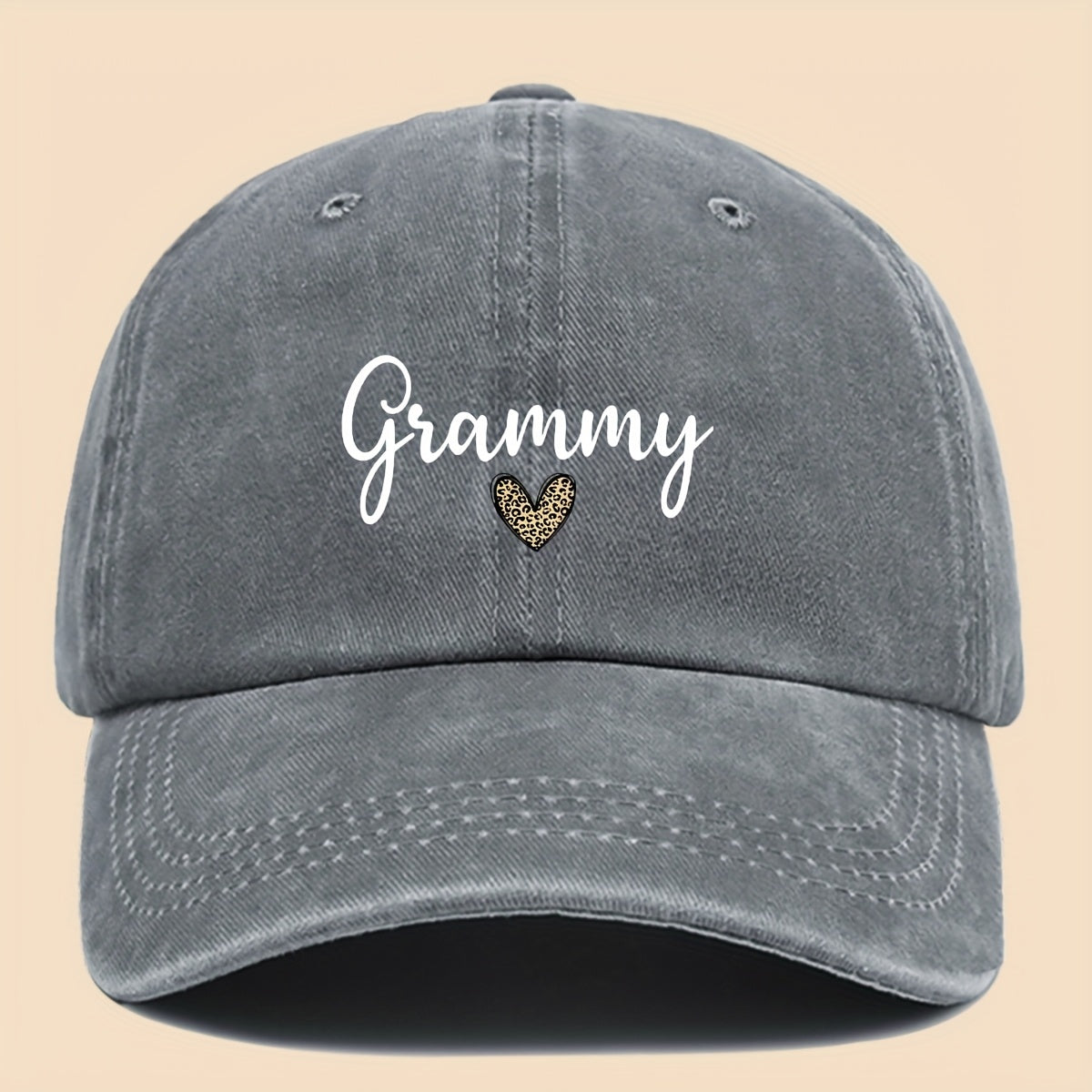 1pc Fashionable "Love And Grammy" Fun Print Baseball Cap, Minimalist Pattern Design, Black Papa Trucker Hat, Breathable And Comfortable, Solid Color Easy, Vintage Soft Top Curved Brim Dad Hat, Adjustable Size, Unisex, Youth Couple Skateboard Hat, C