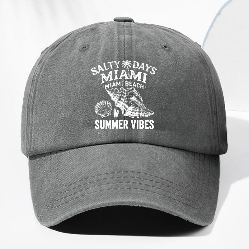 Unisex Seashell Print Washed Vintage Baseball Cap Fashion Men Women Sun Hat Adjustable Size Trucker Cap Suitable for All Seasons Daily Wear