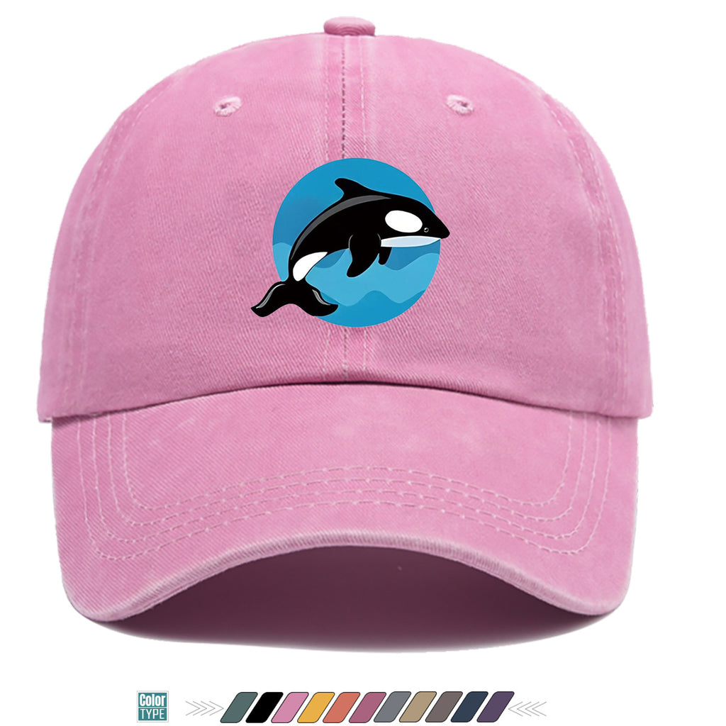 1pc Orca Leaping Over Waves Themed Printed Baseball Cap, Comfortable and Breathable Sun Hat, Stylish, , and Beautiful, Unisex Adjustable Baseball Cap, Casual Street Fashion Hat, Beach Vacation Sun Hat, Suitable for Outdoor Outings, Beach Parties