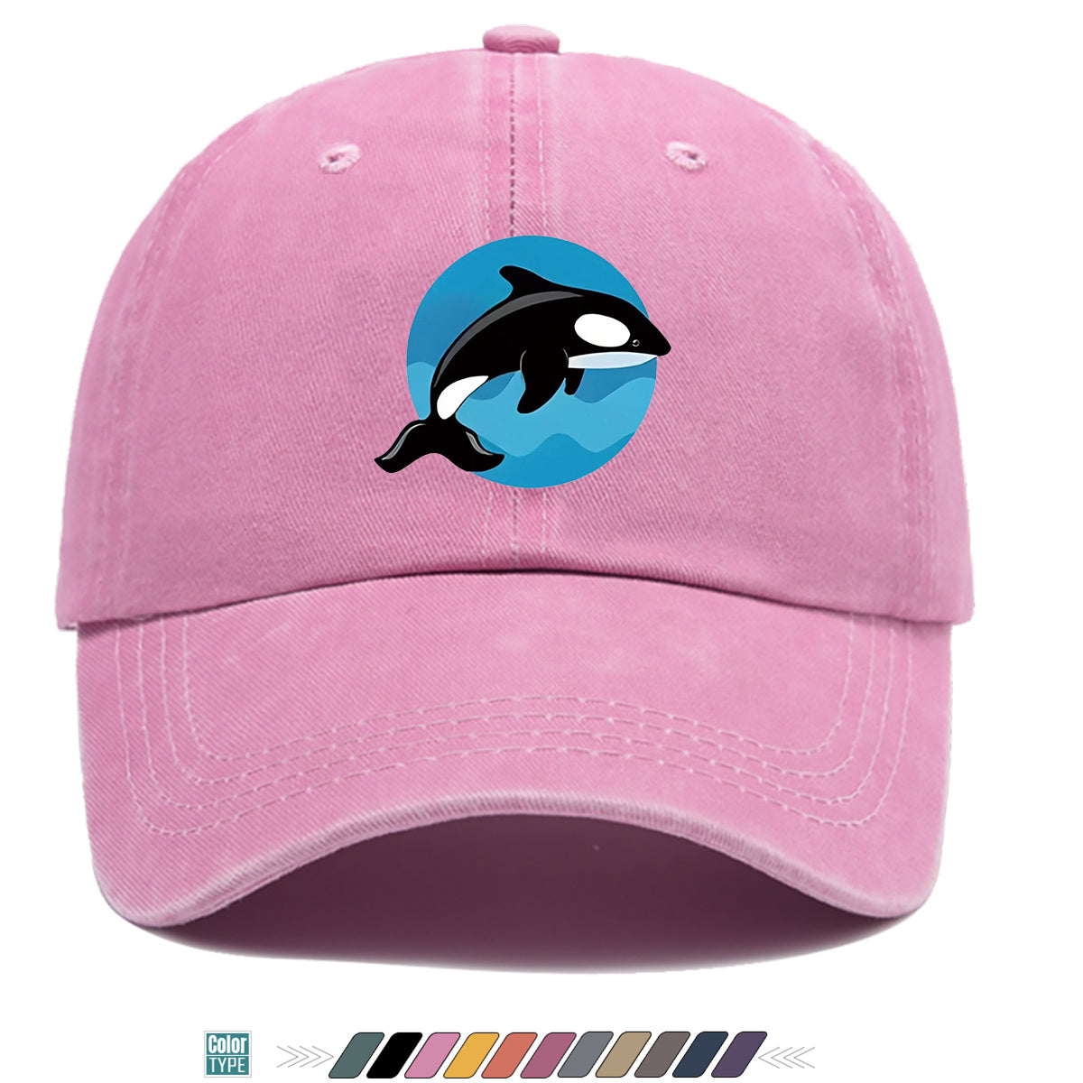 1pc Orca Leaping Over Waves Themed Printed Baseball Cap, Comfortable and Breathable Sun Hat, Stylish, , and Beautiful, Unisex Adjustable Baseball Cap, Casual Street Fashion Hat, Beach Vacation Sun Hat, Suitable for Outdoor Outings, Beach Parties