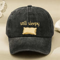 Still Sleepy Pillow Embroidered Black Vintage for Men & Women - Adjustable Dad Hat with Embroidered, Machine Washable, Suitable for Casual Streetwear, Relaxing Days, Casual Attire, Sleepy