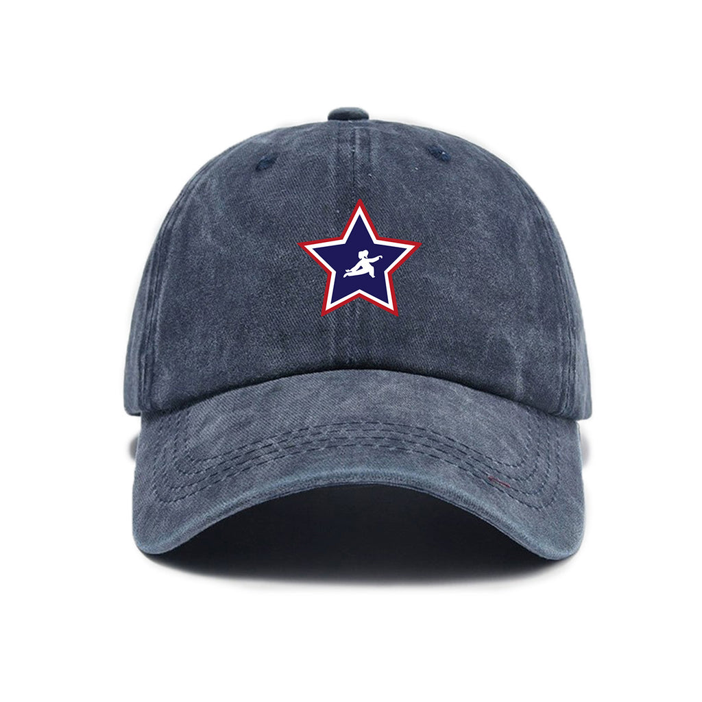 1 Washed Distressed Printed Baseball Cap for Adults, Versatile Five-Pointed Star Print Washed Distressed Soft Top Sun Baseball Cap, Unisex Fashion Baseball Cap