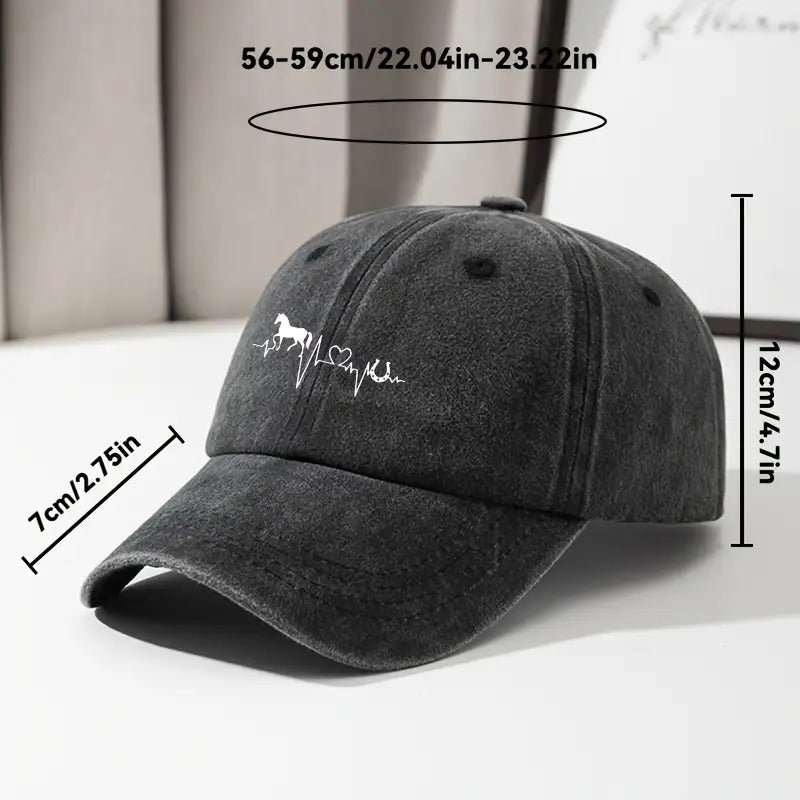 Men's & Women's Adjustable Vintage Washed Trucker Hat - Curved Brim Snapback Cap with Buckle Closure, Machine Washable Outdoor Hip-Hop Cap Suitable for Running, Casual Wear, Gym, - Unisex Washed Cap for Trucker Style