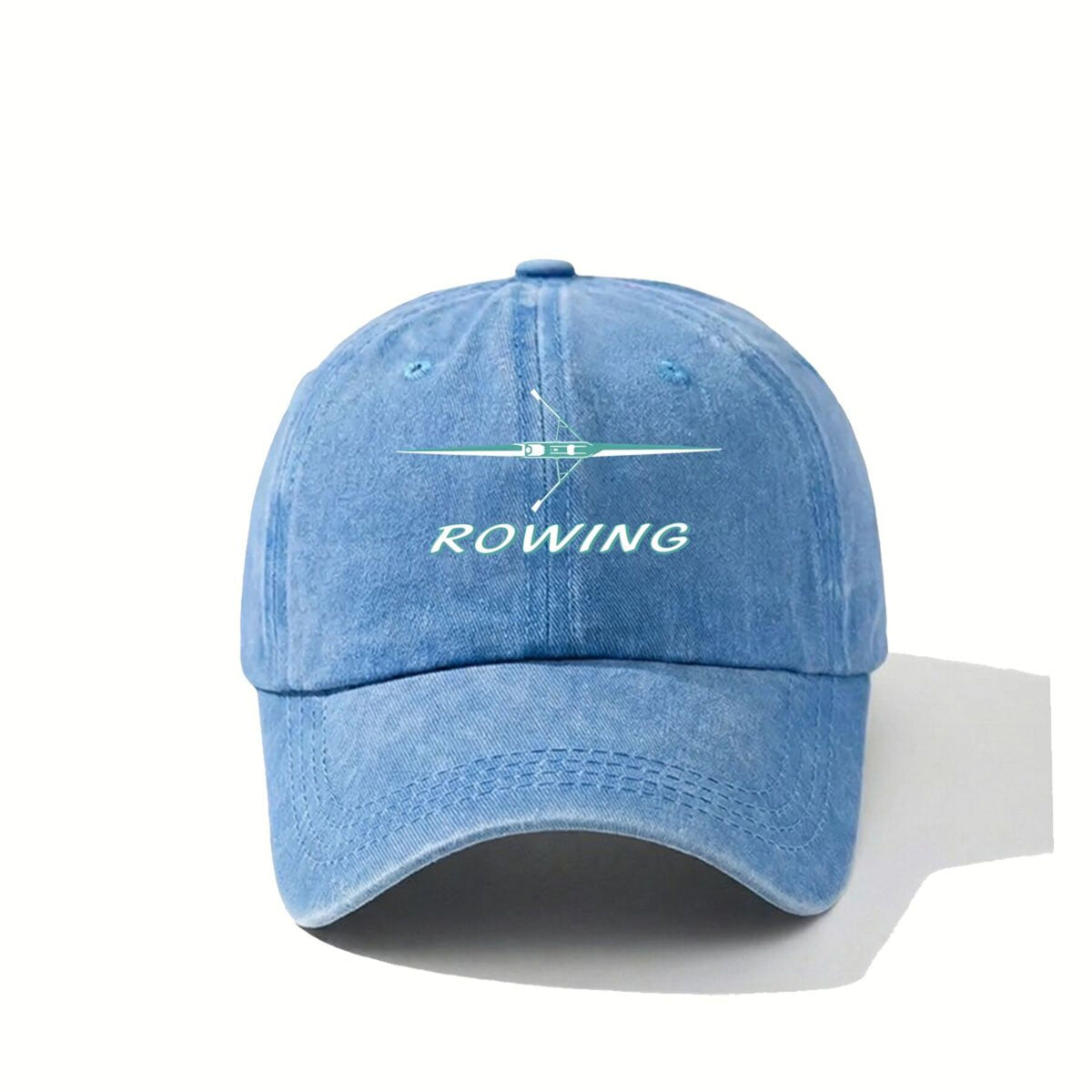Men' & Women' Vintage Rowing-Themed Baseball Cap with Boat & Oar Typography - Adjustable Pull-String Closure, UPF Sun, Machine Washable Retro Unisex Cap Suitable for Outdoor Sports, Rowing Enthusiasts, Casual Streetwear