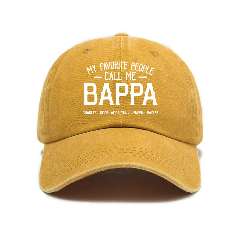 1 Washed Distressed Print Baseball Cap, Versatile and Fashionable Washed Distressed Style with "BAPPA" Letter Print, Soft Top Sun Baseball Cap, Unisex Hat