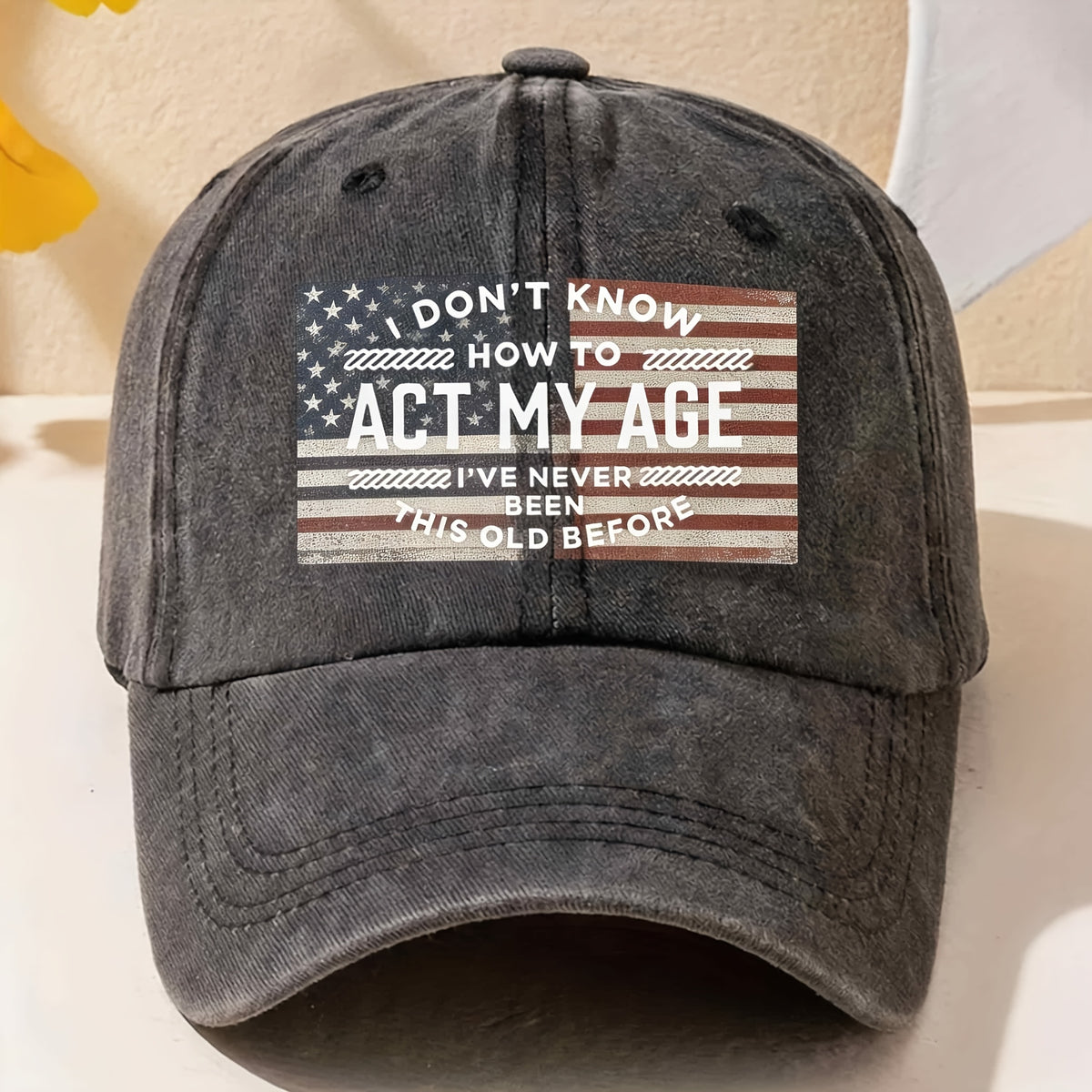 Funny Quote Vintage Flag Action My Age Baseball Cap for Men Women Casual Street Retro Style Anniversary Gift Hat