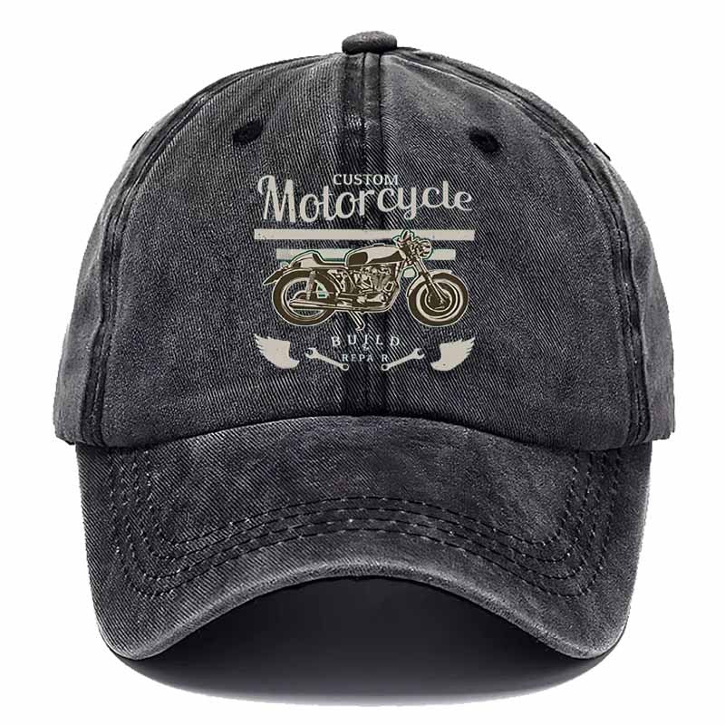 Vintage Motorcycle Design Baseball Cap - Retro Style Textile Fabric Hat with Iconic Motorcycle Graphics, Hand Washable Outdoor Casual Cap for Motorcycle Riding & Weekend Getaways ()