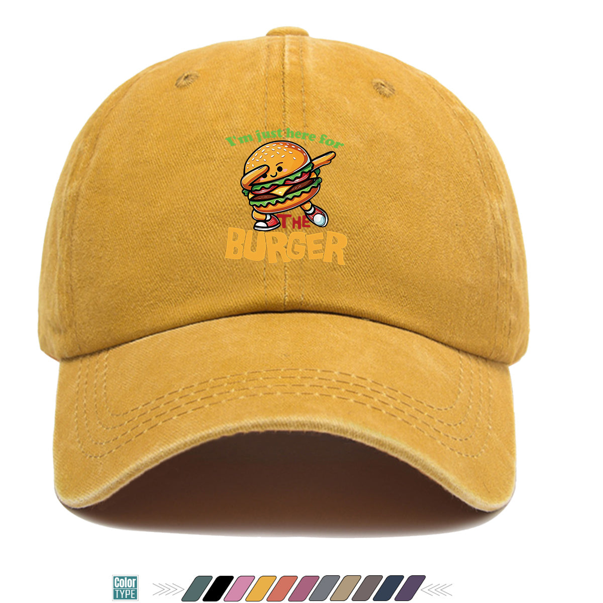 1pc 1pcs Hamburger Print Baseball Cap & Duckbill Hat Suitable for Outdoor Picnics, Travel, Parties, Daily Wear - Adjustable Unisex Breathable Sun Hat with Burger, Fun Gift for Men & Women, Creative Birthday Present for Hamburger Lovers
