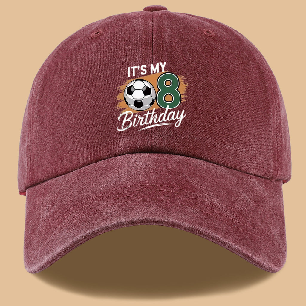 1pc Soccer-Themed Fun Number "8" Design Printed Baseball Cap, Comfortable and Breathable Sun Hat, Stylish and Simple, Unisex Baseball Cap with Adjustable Size, Trucker Hat, Beach Vacation Hat, Suitable for Outdoor Fishing, Cycling, Camping