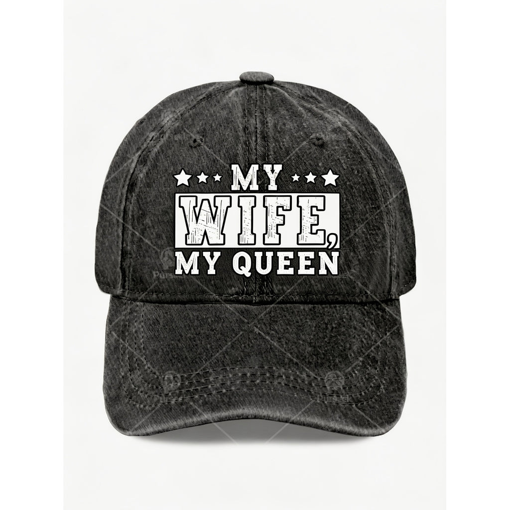 My Wife My Queen Vintage Baseball Cap for Men Women Casual Street Style Anniversary Gift