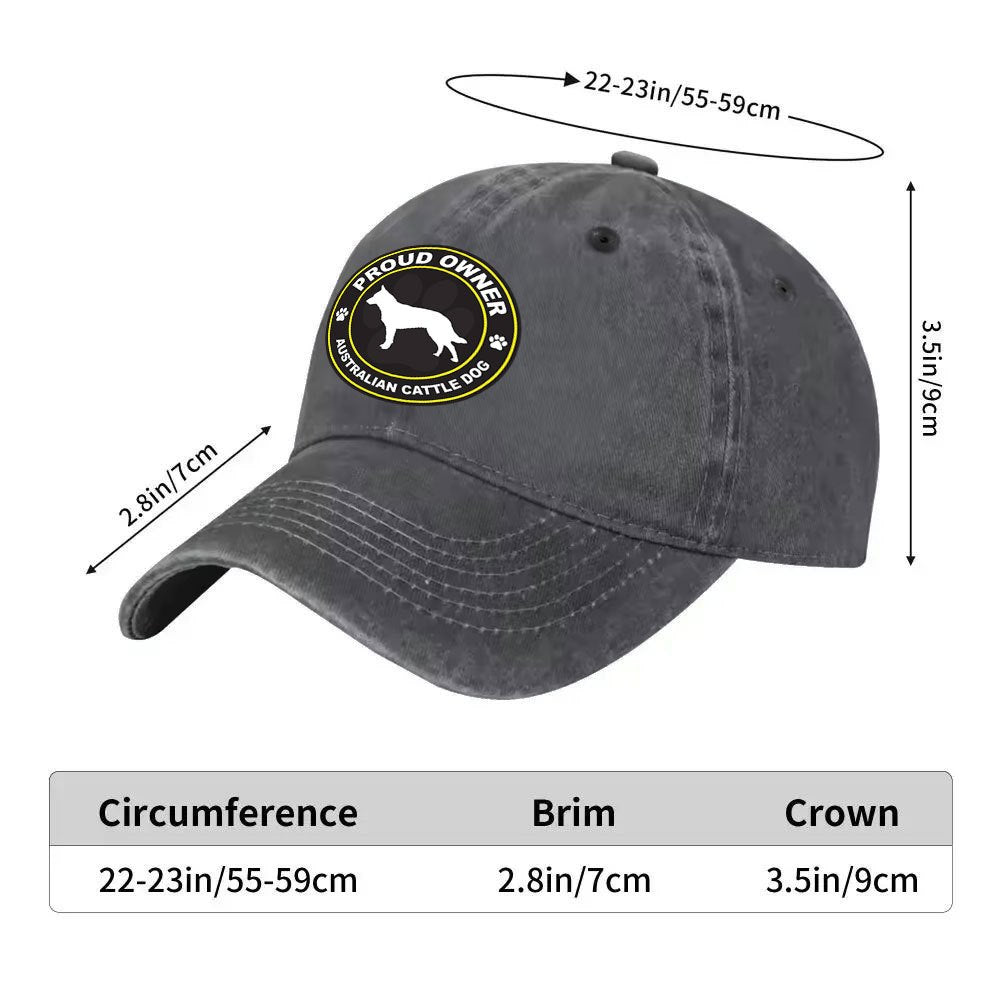 A Casual And Versatile Australian Cattle Dog Baseball Cap with Adjustable Design, Suitable for Outdoor Sports And Everyday Casual Wear. A Casual Street Hat for Casual Outfits