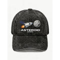 Asteroid Rocket Space Theme Vintage Black Hat for Men Women Cool Casual Street Style Anniversary Gift