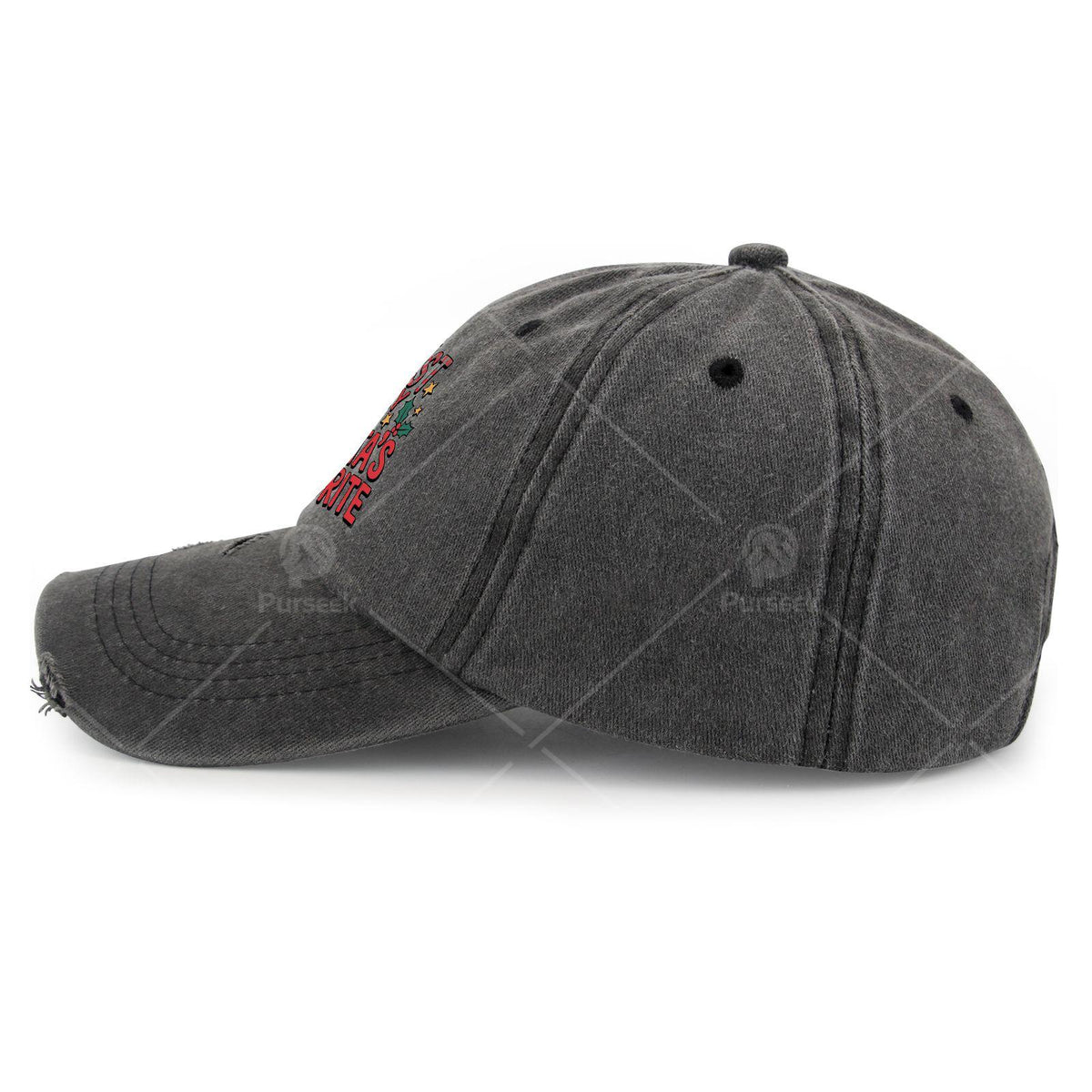 Men's & Unisex Vintage Distressed Trucker Hat with "Santa's Favorite" Text - Adjustable Snapback Cap, Lightweight Washed Style Suitable for Casual Wear, Christmas Gifts, Themed Events, Machine Washable Baseball Cap for Everyday Outfits
