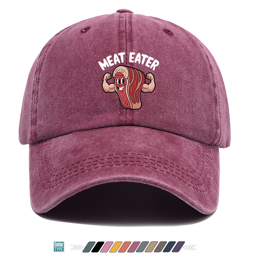 1pc 1pcs Muscle Steak Print Baseball Cap Suitable for Men & Women, Adjustable Duckbill Hat with Steak, Food-Themed Gift for BBQ Parties, Picnic, Outdoor, Casual Wear, Sports Hat for Foodie Friends, Birthday Present