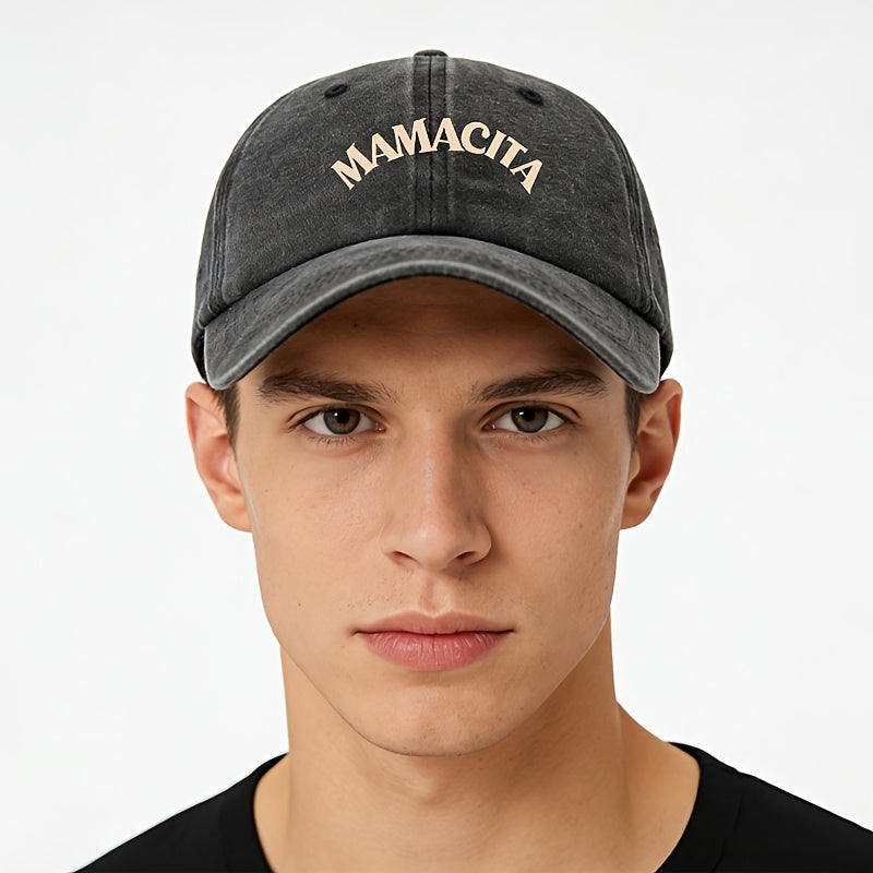 MAMACITA Print Baseball Cap Classic Washed Distressed Vintage Duckbill Hat Soft Comfortable Sweat-Absorbing Breathable Hat Outdoor Leisure Sports Hiking Camping Fishing Hat Individual Street Hip-Hop Hat