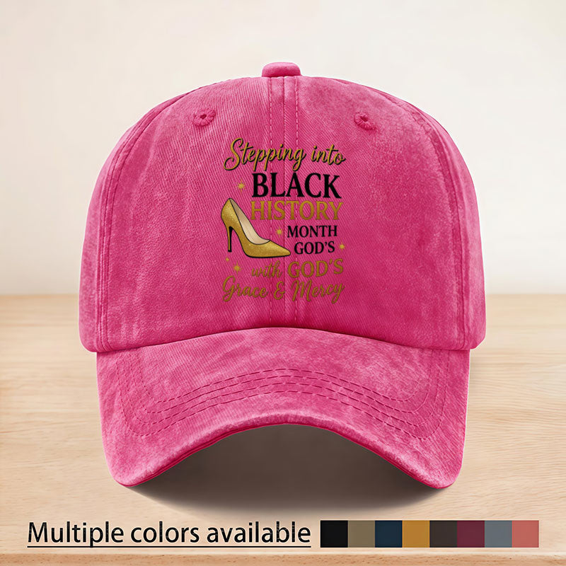 Casual Style Black History Month God's Grace and Mercy Printed Baseball Cap, Adjustable Strap, June 16th Memorial Day Baseball Cap, Suitable for All Seasons, Lightweight and Breathable, Sun, Essential for Outdoor Sports, Fishing, Picnics,