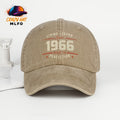 MLFO Life Legend Vintage Washed Baseball Cap Since 1966 - Adjustable Dad Hat, Suitable for Beach Trips And Outdoor Sports, Lightweight And Breathable, Unisex Vintage Curved Brim, Trendy Dad Hat for Men And Women, Breathable, Comfortable, Soft