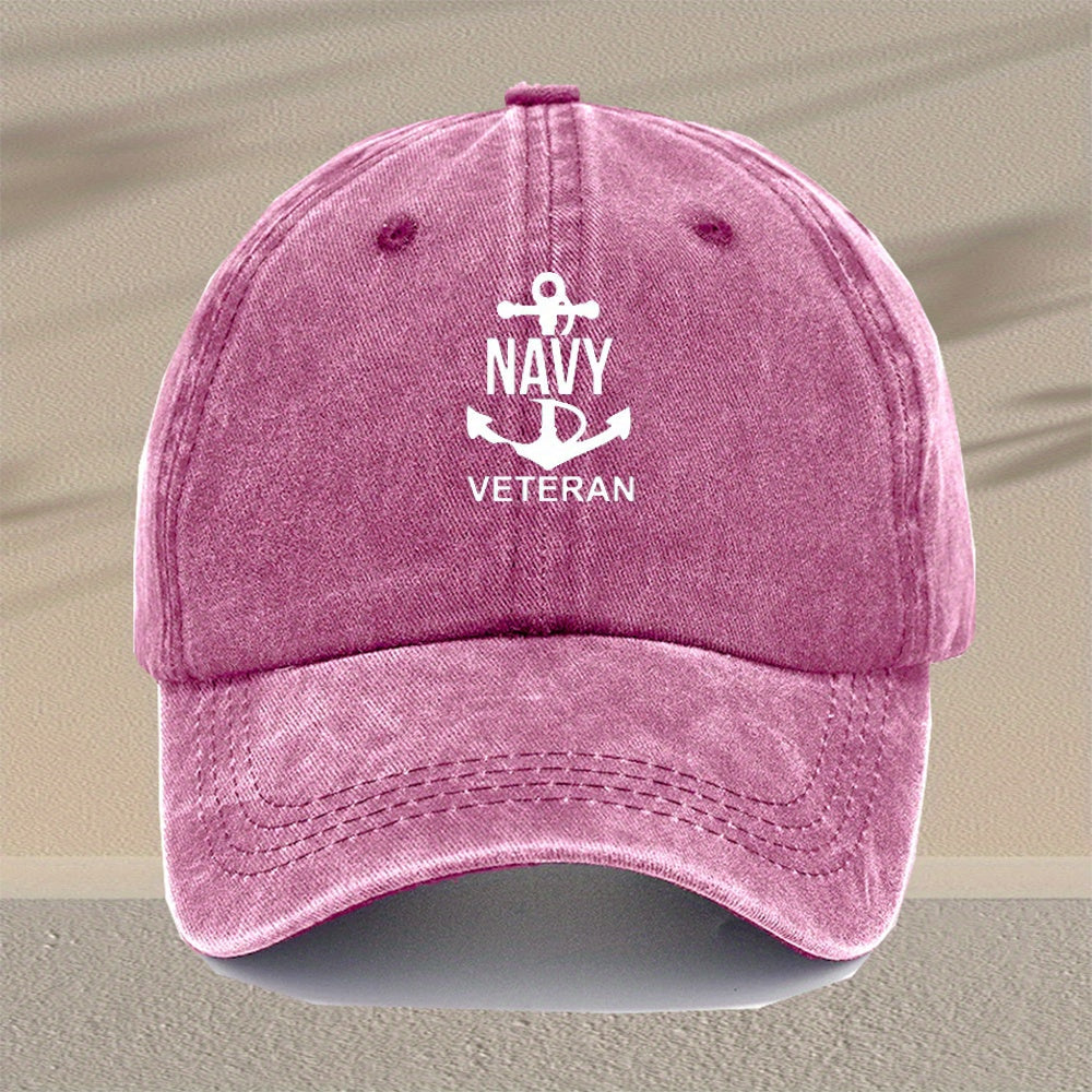 Fashionable Anchor Print Men'S Washed Baseball Cap, Adjustable Distressed Casual Hat for Men, Suitable for Travel And Outdoor Sports, Versatile for Everyday Style, Men'S Fashion Hat with Various Styles to Choose From, an Excellent Gift Option