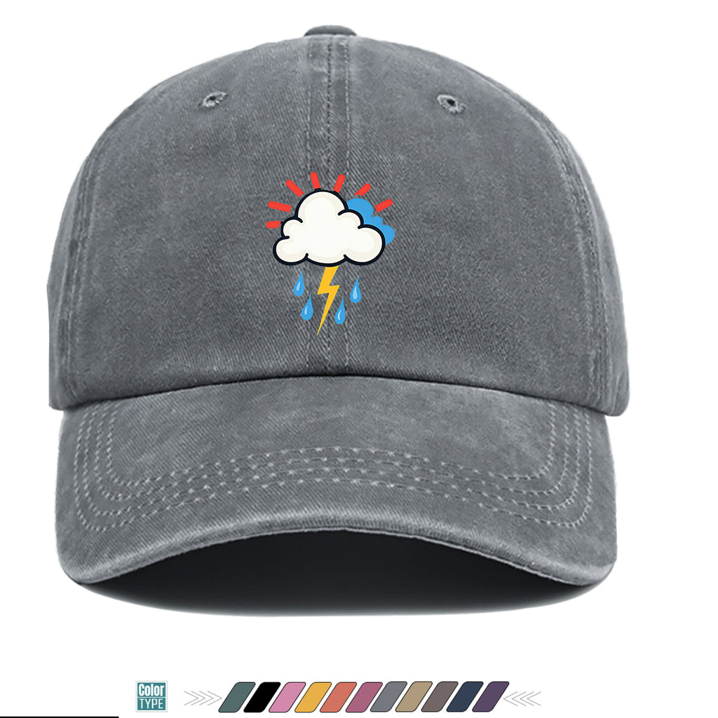 1pc 1pcs Unisex Adjustable Baseball Cap with Cloud Lightning Raindrop Print, Outdoor Sports Hat, Suitable for Daily Wear, Camping, Music Festivals, Cycling, Travel -  Gift for Men & Women, Birthday Present