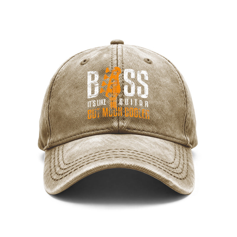 1pc Retro Distressed Unisex Baseball Caps, Bass Guitar It'S Similar to Guitar But Way Cooler Design Print, Adjustable, Ideal for Outdoor Activities And Casual Attire, Gifts for Both Men And Women, Friends