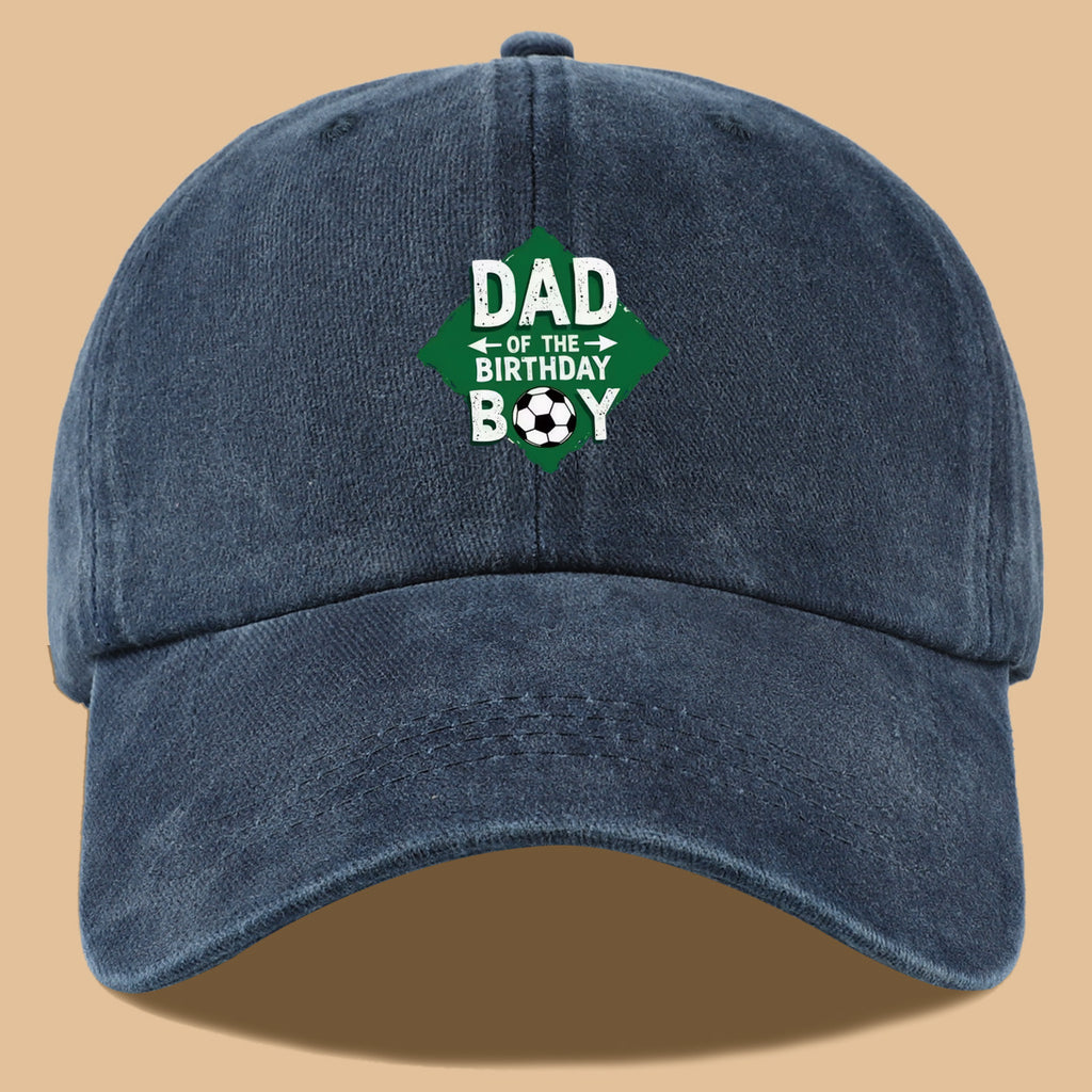 1pc Soccer Theme "DAD OF THE BIRTHDAY BOY" Print Baseball Cap Comfortable Breathable Sun Hat Fashionable Beautiful Men'S Casual Baseball Cap Adjustable Size Dad Activity Hat Outdoor Sun Visor Hat Suitable for Birthday Parties, Friend Gatherings