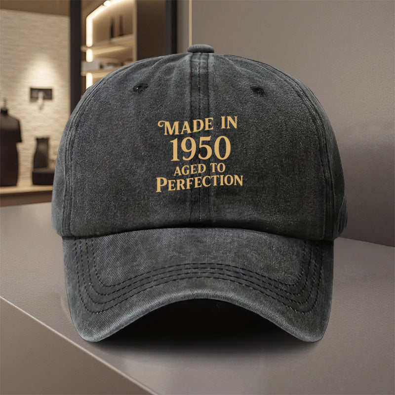 1pc Men's Vintage 1950 Retro Baseball Cap - Adjustable Trucker Hat Suitable for Outdoor Sports, Golf, Casual Wear, Lightweight Polyester with Printed Design, Aged to Perfection for Decades, for Office, for, for Trucking