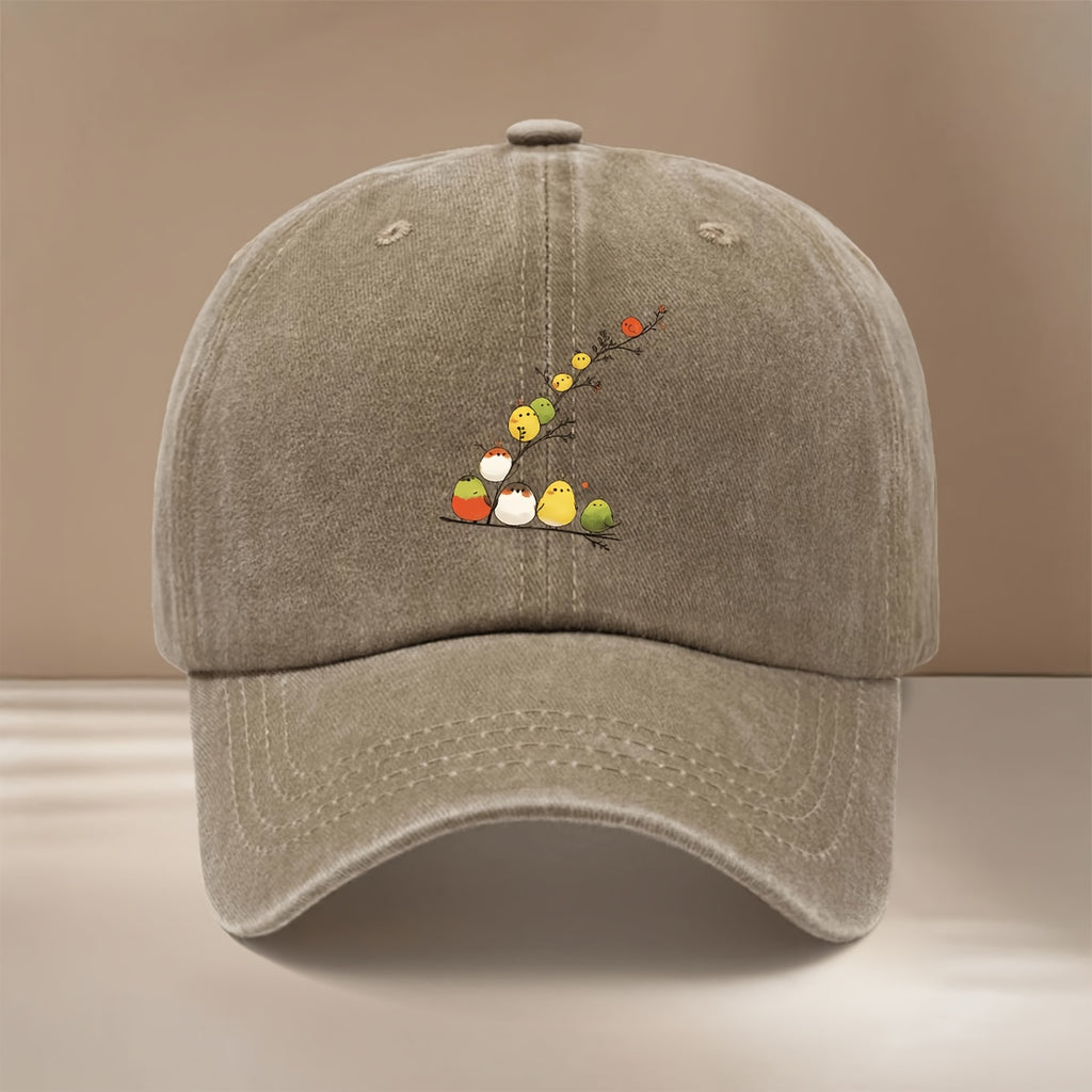 This Is a Baseball Cap with a Pattern of Chubby Little Birds, Personalized, Fashionable, Adjustable in Size, Hip-Hop Hat, Unisex, Comfortable And Lightweight Duckbill Cap, Suitable for Outdoor Sports, Dinners, Camping