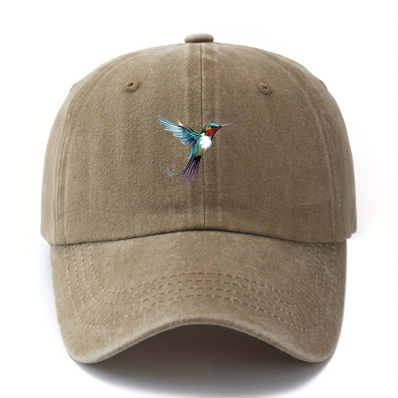 MAKEFGE Vintage Baseball Cap - Lightweight Distressed Trucker Hat, Available in Six Colors (Black/Dark Grey), Unisex, Suitable for Outdoor Casual Everyday Wear - Retro Structured Brim And Daily Headgear, Bird Pattern Design