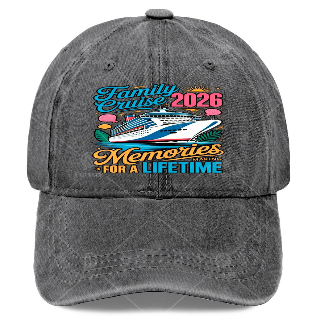 Unisex Funny Washed Baseball for Family Cruise Vacation Memories 2026