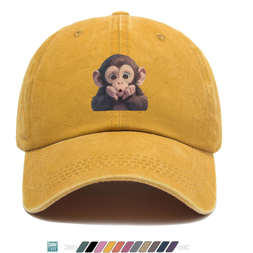 1pc Chimpanzee Print Baseball Cap Suitable for Men & Women, Adjustable Unisex Hat with Chimpanzee Face, Breathable for Streetwear, Hip-Hop, Music Festivals, Skateboarding - Trendy, Daily Commute & Outfits