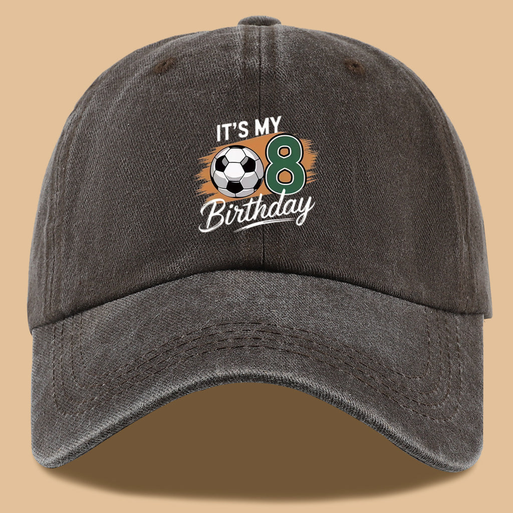 1pc Soccer-Themed Fun Number "8" Design Printed Baseball Cap, Comfortable and Breathable Sun Hat, Stylish and Simple, Unisex Baseball Cap with Adjustable Size, Trucker Hat, Beach Vacation Hat, Suitable for Outdoor Fishing, Cycling, Camping