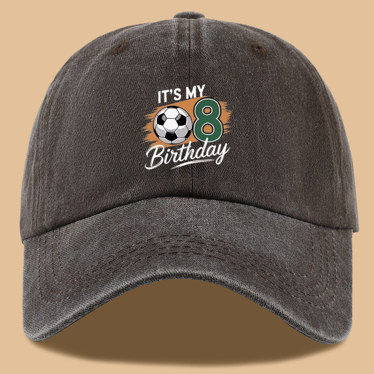 1pc Soccer-Themed Fun Number "8" Design Printed Baseball Cap, Comfortable and Breathable Sun Hat, Stylish and Simple, Unisex Baseball Cap with Adjustable Size, Trucker Hat, Beach Vacation Hat, Suitable for Outdoor Fishing, Cycling, Camping