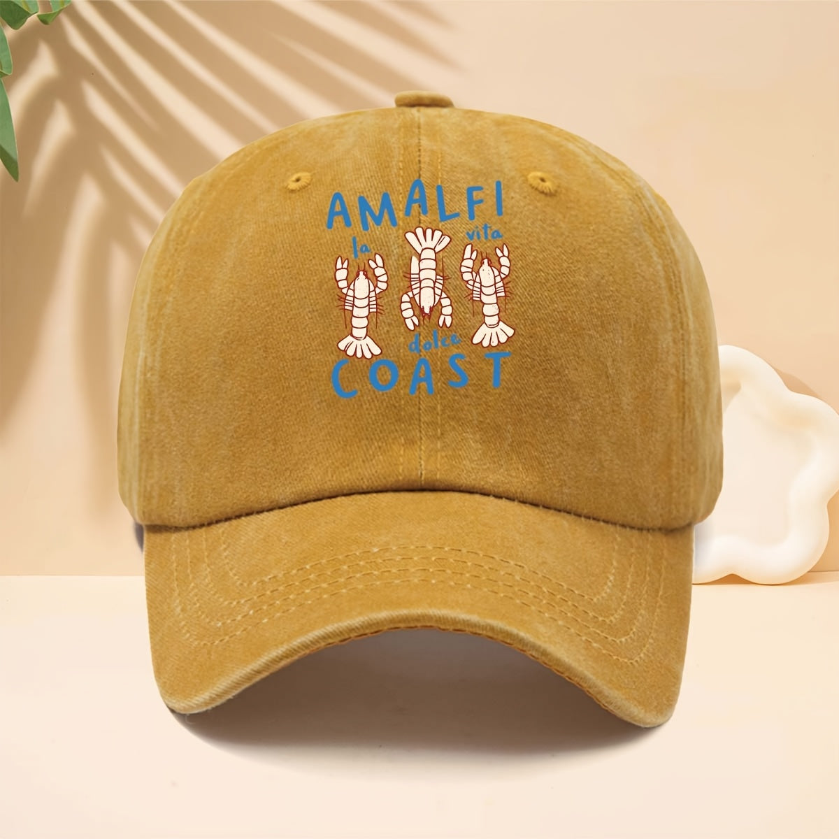 Men' & Women' Amalfi Coast Baseball Cap with La Vita Italian Design - Adjustable Duckbill Trucker Hat, Soft Top Suitable for Travel, Casual Outfits, Parties, Vacations - Unisex for All- Wear, Iconic Amalfi Coast Print