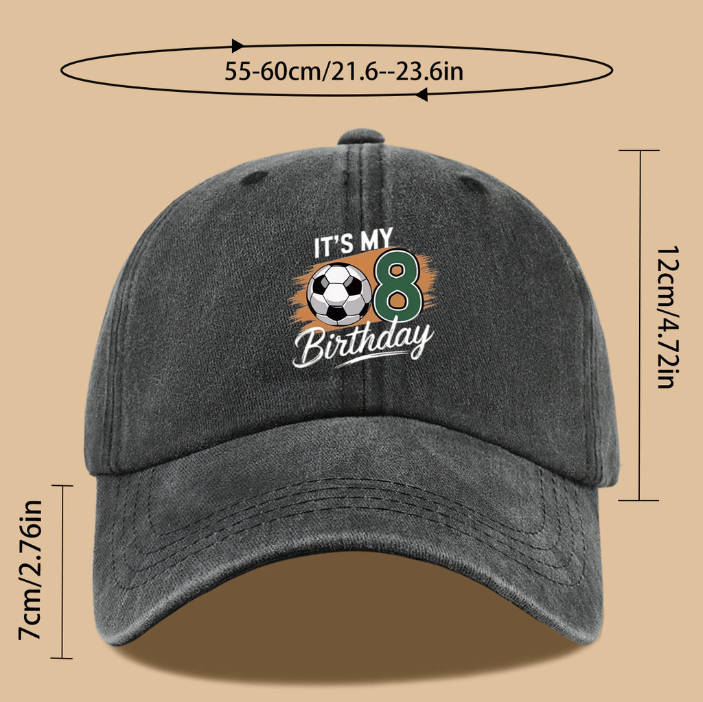 1pc Soccer-Themed Fun Number "8" Design Printed Baseball Cap, Comfortable and Breathable Sun Hat, Stylish and Simple, Unisex Baseball Cap with Adjustable Size, Trucker Hat, Beach Vacation Hat, Suitable for Outdoor Fishing, Cycling, Camping
