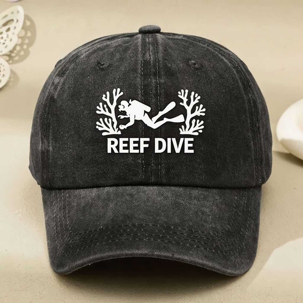 Reef Dive Scuba Diver Coral Design Vintage Hat for Men Women Casual Street Style Anniversary Gift