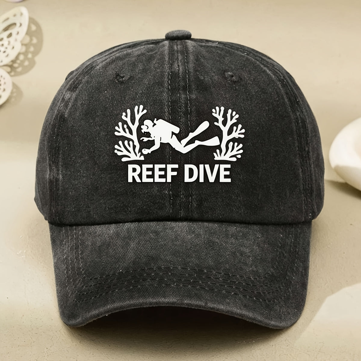 Reef Dive Scuba Diver Coral Design Vintage Hat for Men Women Casual Street Style Anniversary Gift