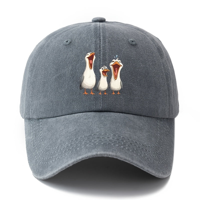 Unisex Fashionable And Versatile Printed Cartoon White Stork Baseball Cap, Classic Vintage Washed Outdoor Lightweight Curved-Brim Hat, Trucker Baseball Cap, Suitable for Outdoor Vacations, Travel, Camping, And Other Casual Occasions, Holiday Party
